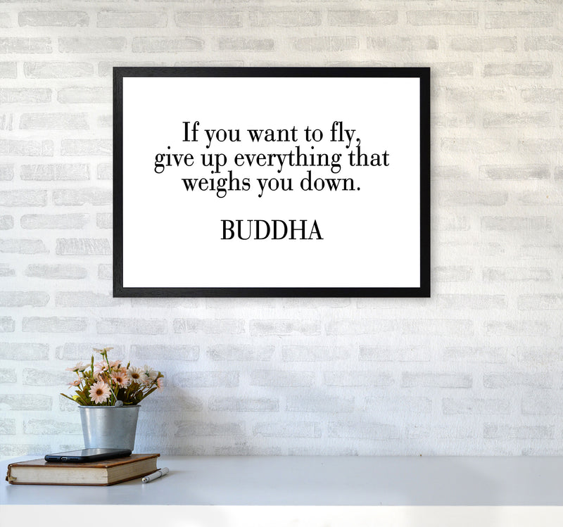 If You Want To Fly Framed Typography Wall Art Print A2 White Frame