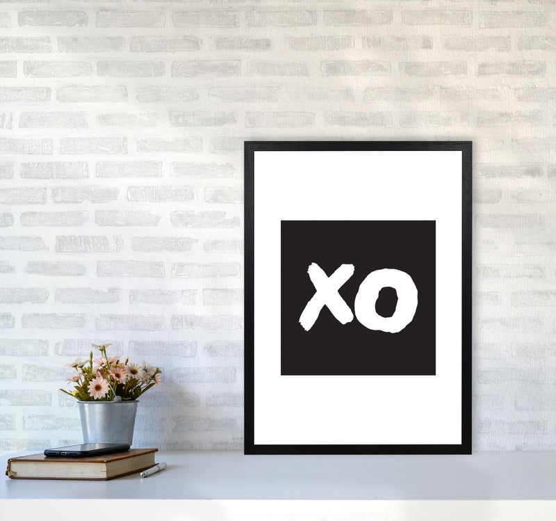 XO Black Square Modern Print A2 White Frame