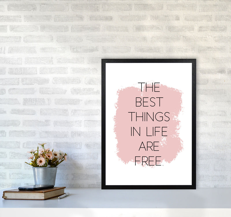 The Best Things In Life Are Free Modern Print A2 White Frame