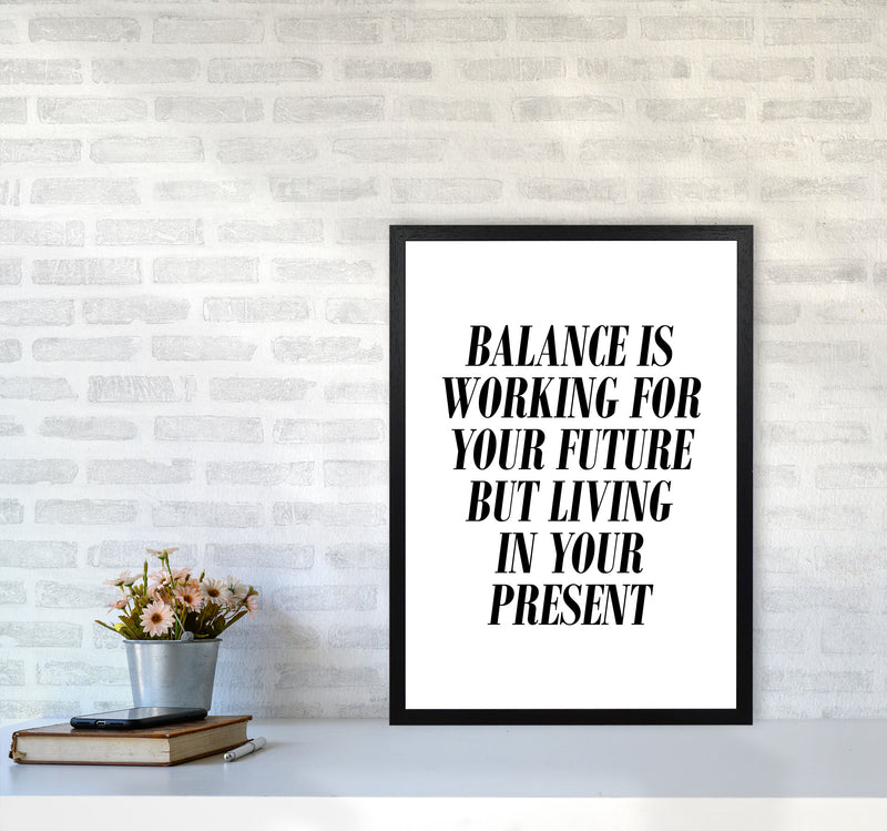 Balance Framed Typography Wall Art Print A2 White Frame