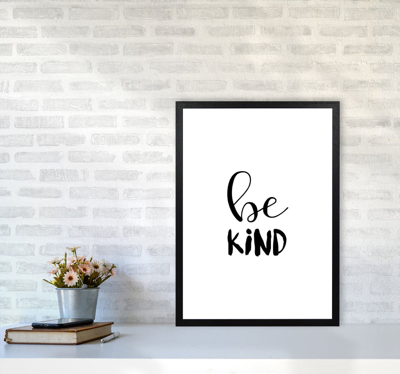 Be Kind Framed Typography Wall Art Print A2 White Frame
