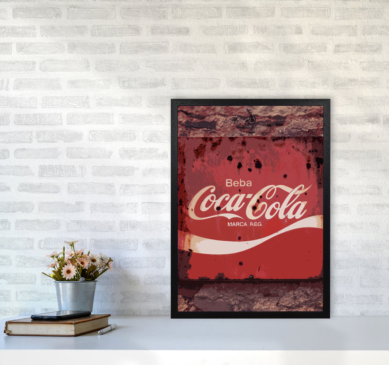 Coca Cola Vintage Sign Modern Print A2 White Frame