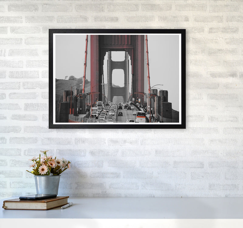 Golden Gate Bridge Modern Print A2 White Frame
