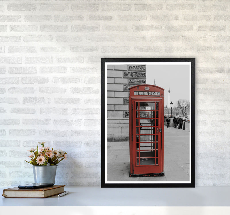 London Red Phonebox Modern Print A2 White Frame