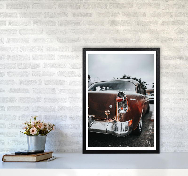 Retro Car Modern Print A2 White Frame
