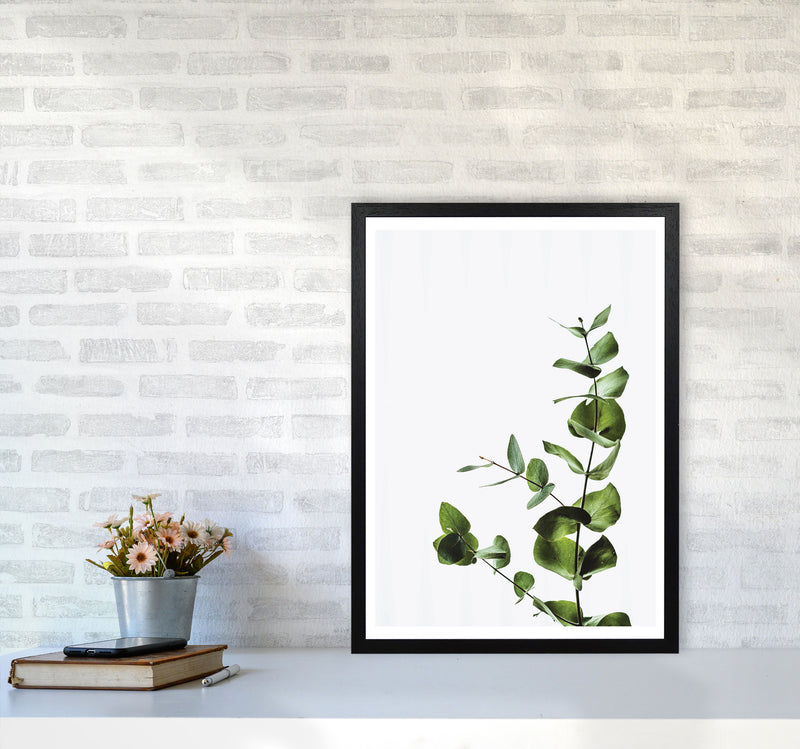 Elegant Green Plant Modern Print, Framed Botanical & Nature Art Print A2 White Frame