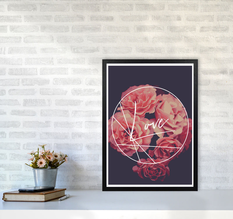 Floral Love Modern Print, Framed Botanical & Nature Art Print A2 White Frame