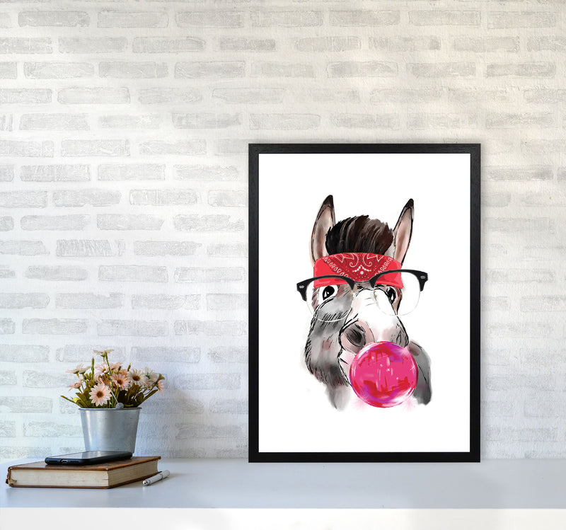Gangster Donkey Modern Print Animal Art Print A2 White Frame