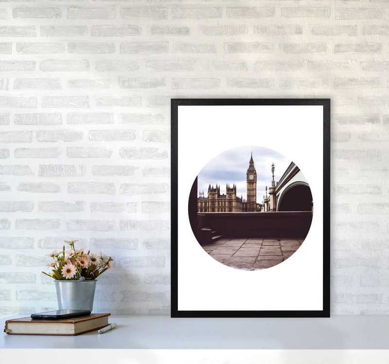 London Big Ben Modern Art Print, Framed Wall Art A2 White Frame