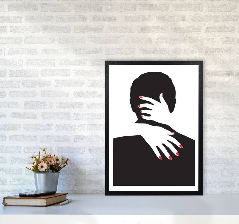 Abstract Man And Hands Modern Print A2 White Frame
