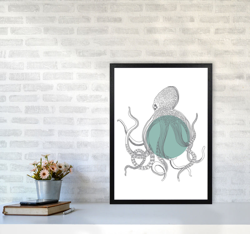Marine Animals Octopus Modern Print Animal Art Print A2 White Frame