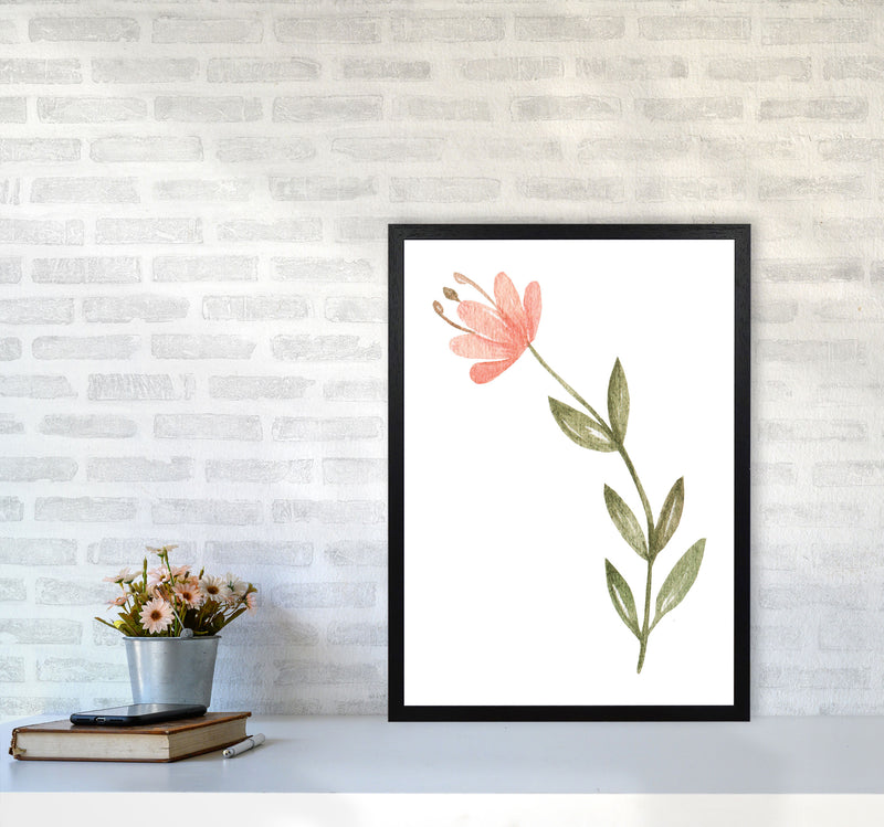 Pink Watercolour Flower 2 Modern Print A2 White Frame