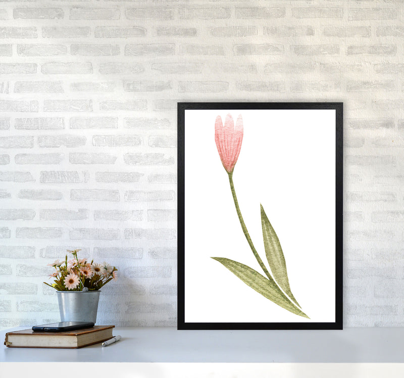 Pink Watercolour Flower 3 Modern Print A2 White Frame