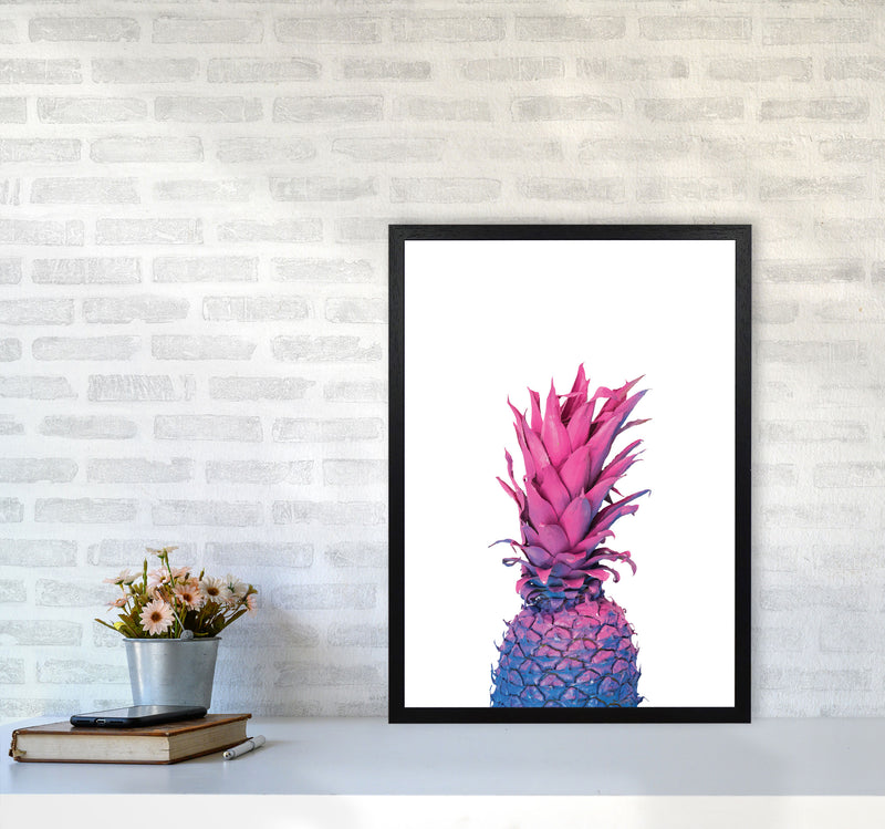Purple And Blue Pineapple Modern Print A2 White Frame
