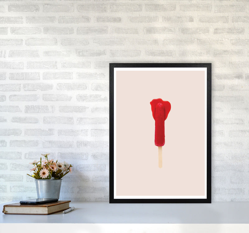 Red Icepop Modern Print A2 White Frame