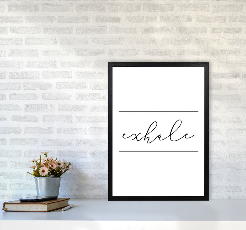 Exhale Framed Typography Wall Art Print A2 White Frame