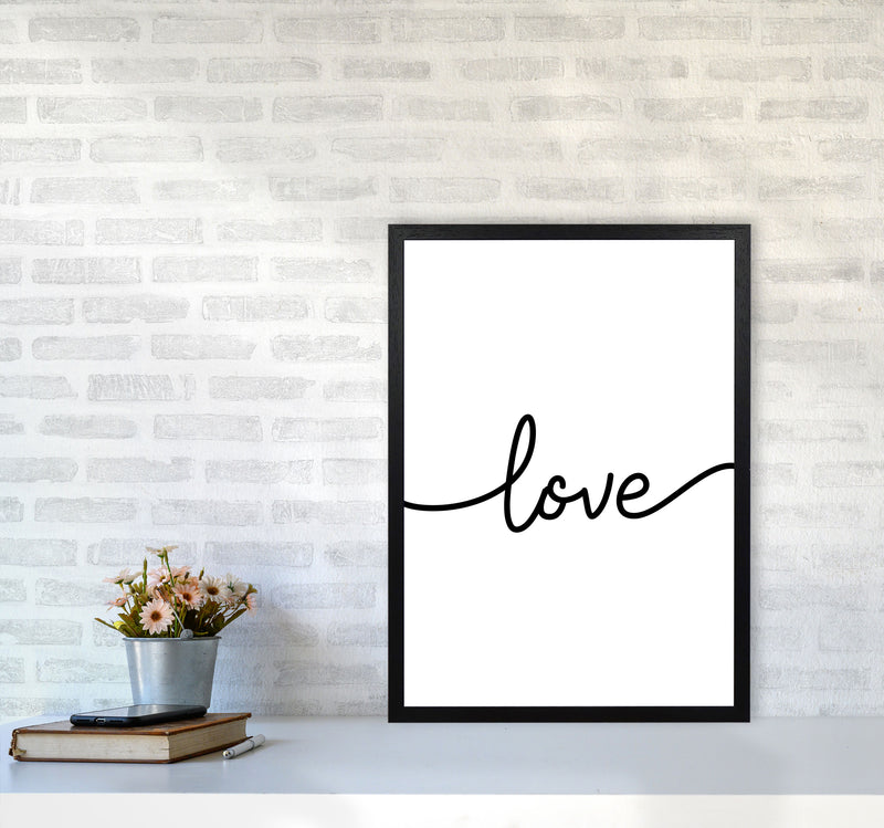 Love Framed Typography Wall Art Print A2 White Frame