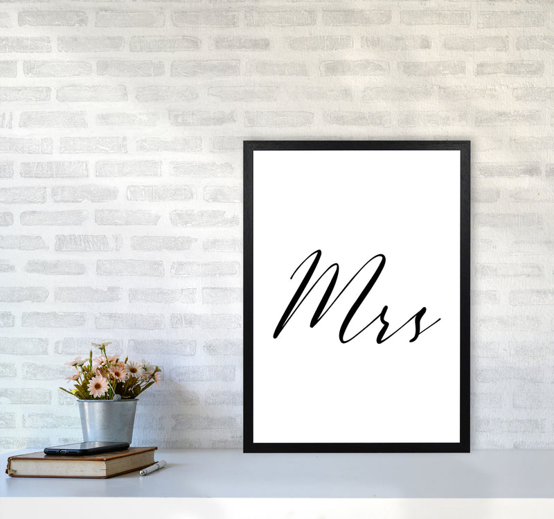 Mrs Framed Typography Wall Art Print A2 White Frame