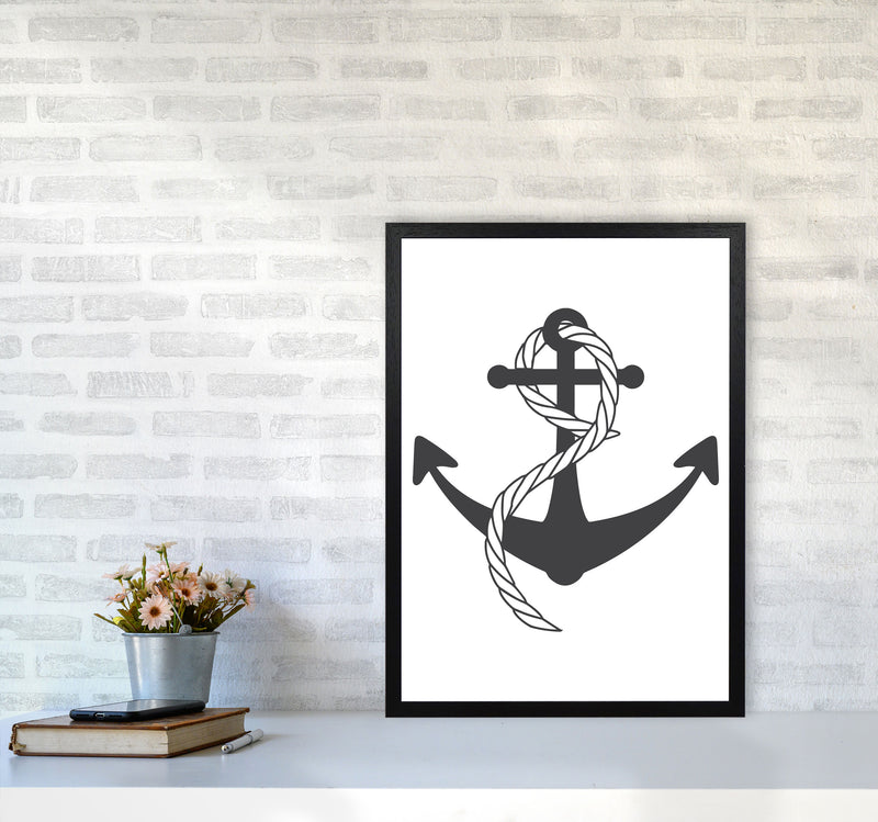 Anchor And Rope Modern Print A2 White Frame