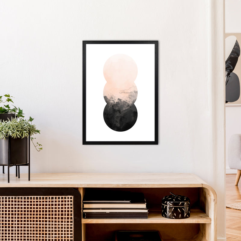 Nude And Black Watercolour 5 Art Print by Pixy Paper A2 White Frame
