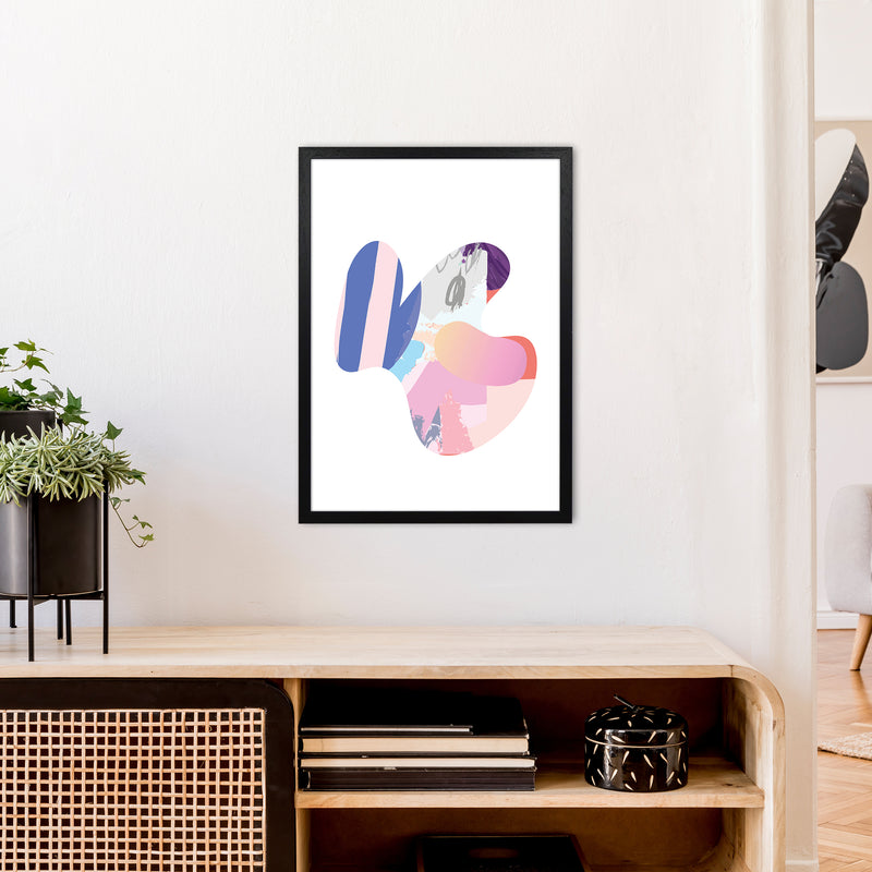 Pink Butterfly Abstract Shape  Art Print by Pixy Paper A2 White Frame