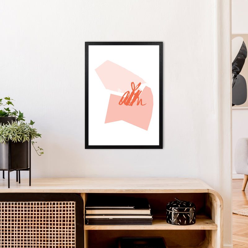 Pink And Coral Palette Shapes  Art Print by Pixy Paper A2 White Frame
