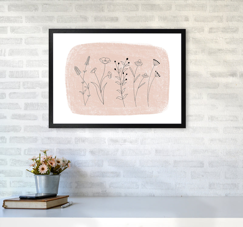 Dalia Chalk Landscape Floral  Art Print by Pixy Paper A2 White Frame