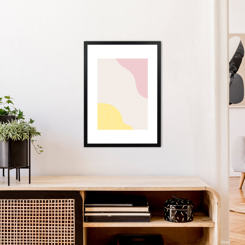 Mila Pink Abstract N18  Art Print by Pixy Paper A2 White Frame