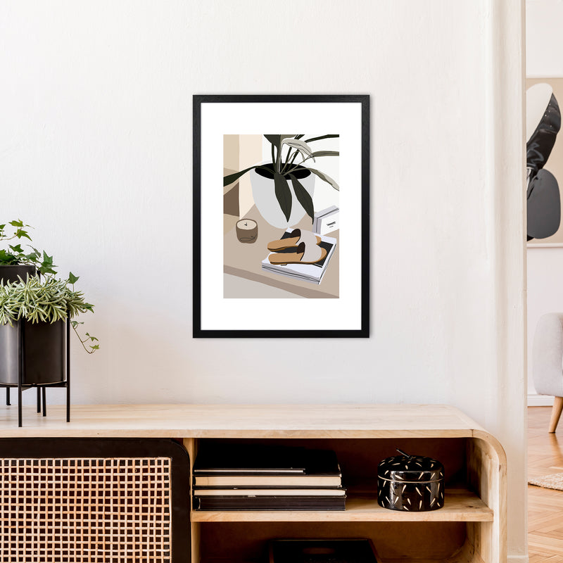 Mica Shoes And Plant N9  Art Print by Pixy Paper A2 White Frame