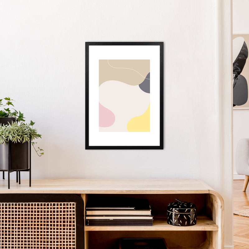 Mila Pink Abstract N24  Art Print by Pixy Paper A2 White Frame