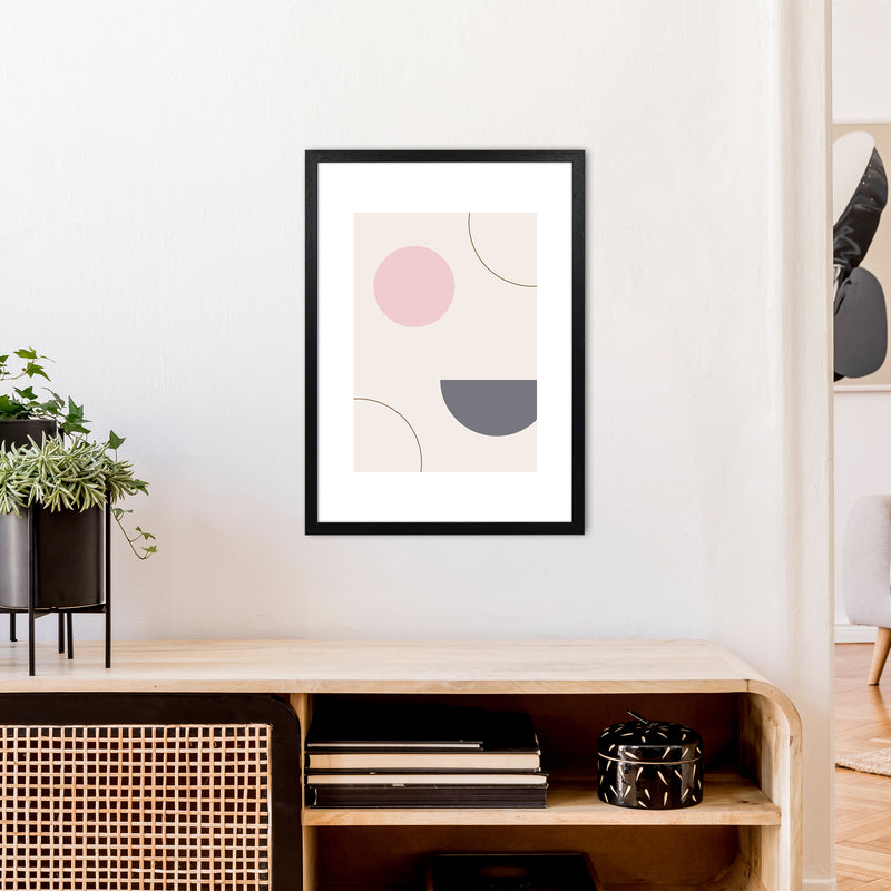 Mila Pink Abstract N23  Art Print by Pixy Paper A2 White Frame
