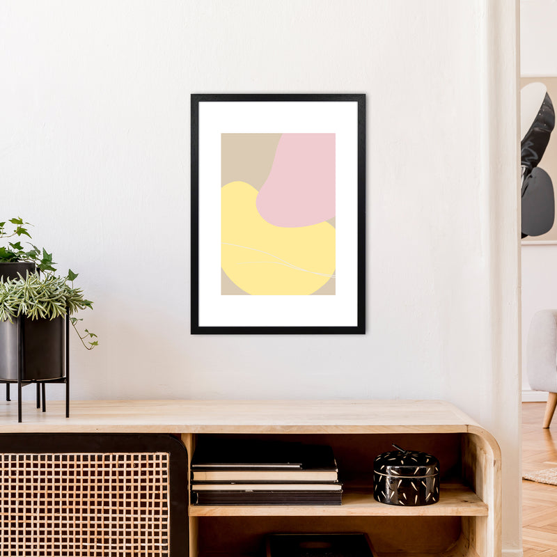 Mila Pink Abstract N20  Art Print by Pixy Paper A2 White Frame