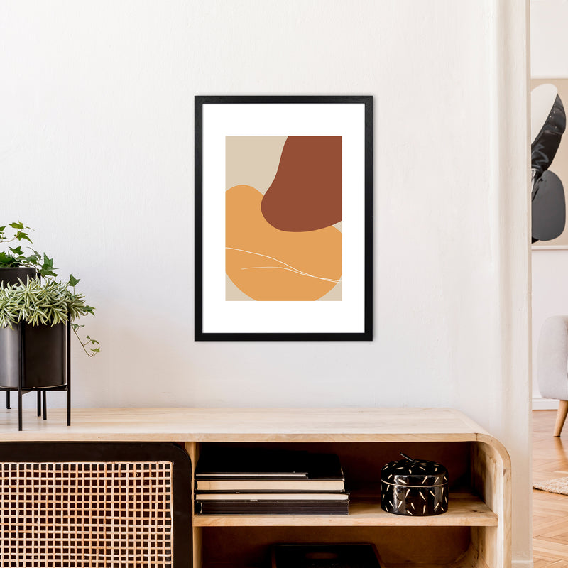 Mica Sand Abstract N28  Art Print by Pixy Paper A2 White Frame