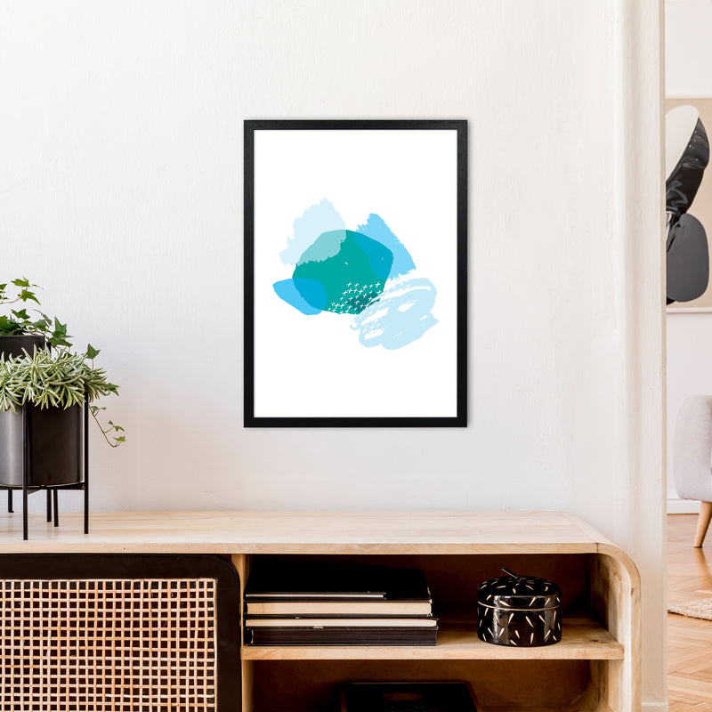 Mismatch Blue And Teal  Art Print by Pixy Paper A2 White Frame