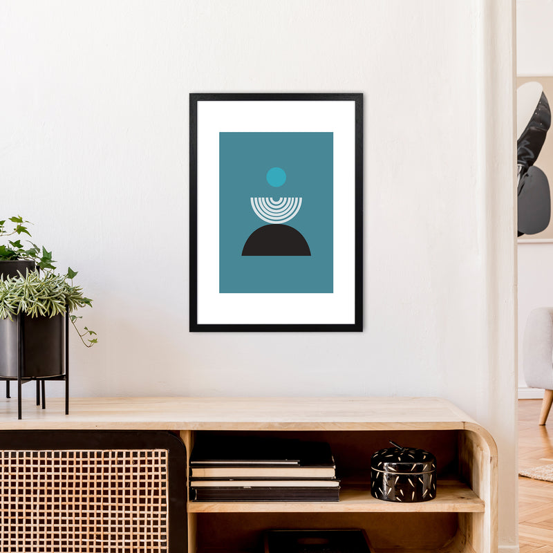 Mita Teal Fountain N8  Art Print by Pixy Paper A2 White Frame