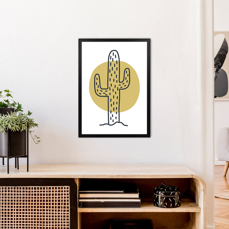 Cactus Moon  Art Print by Pixy Paper A2 White Frame