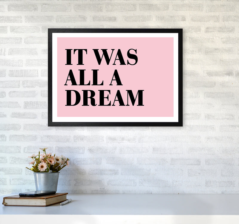 It Was All A Dream Neon Funk  Art Print by Pixy Paper A2 White Frame