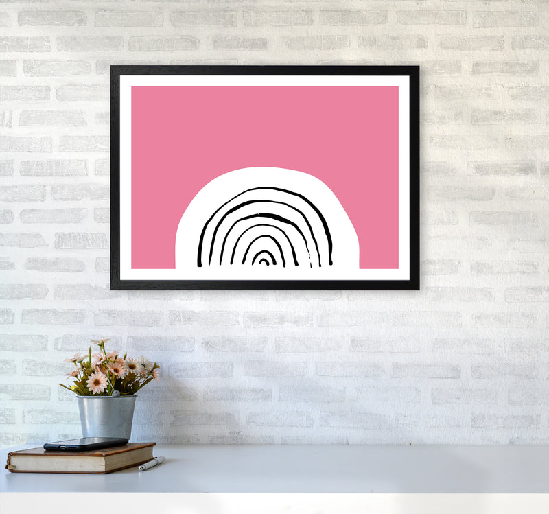 Pink Rainbow Neon Funk  Art Print by Pixy Paper A2 White Frame