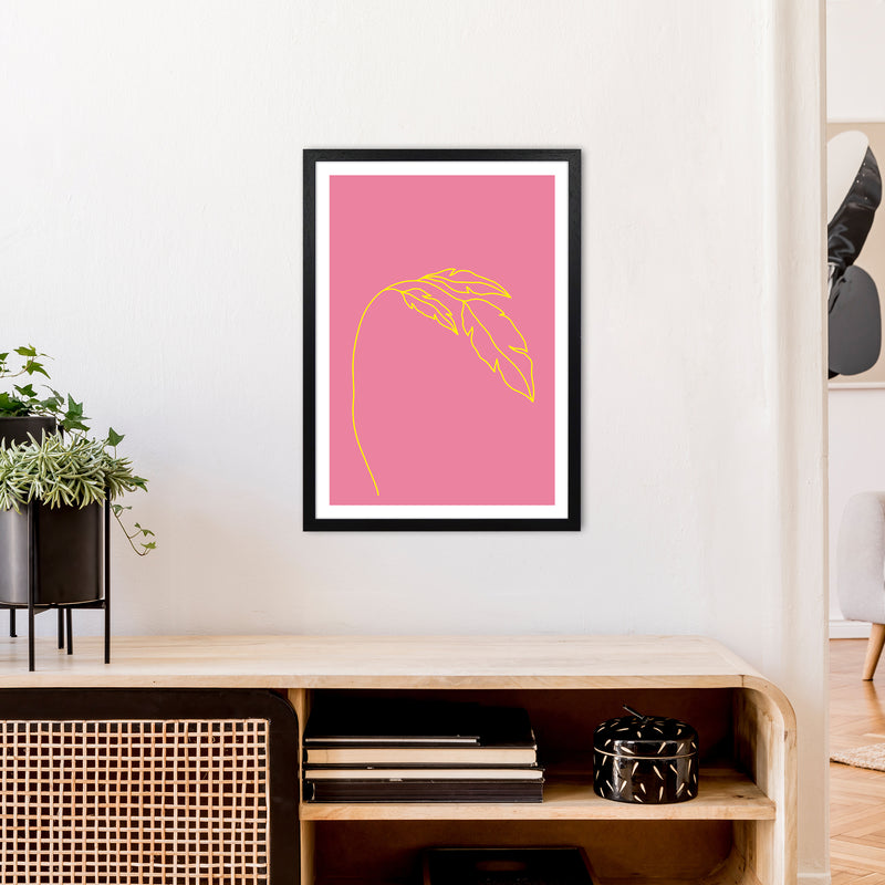 Plant Pink Neon Funk  Art Print by Pixy Paper A2 White Frame