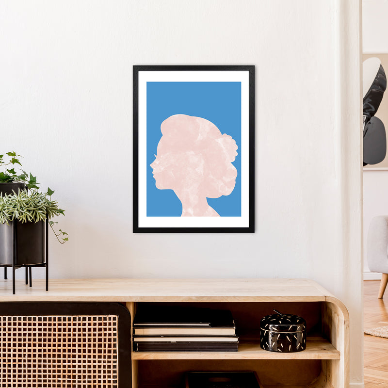 Marble Head Blue  Art Print by Pixy Paper A2 White Frame