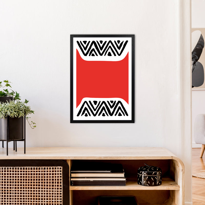 Red Maze Neon Funk  Art Print by Pixy Paper A2 White Frame