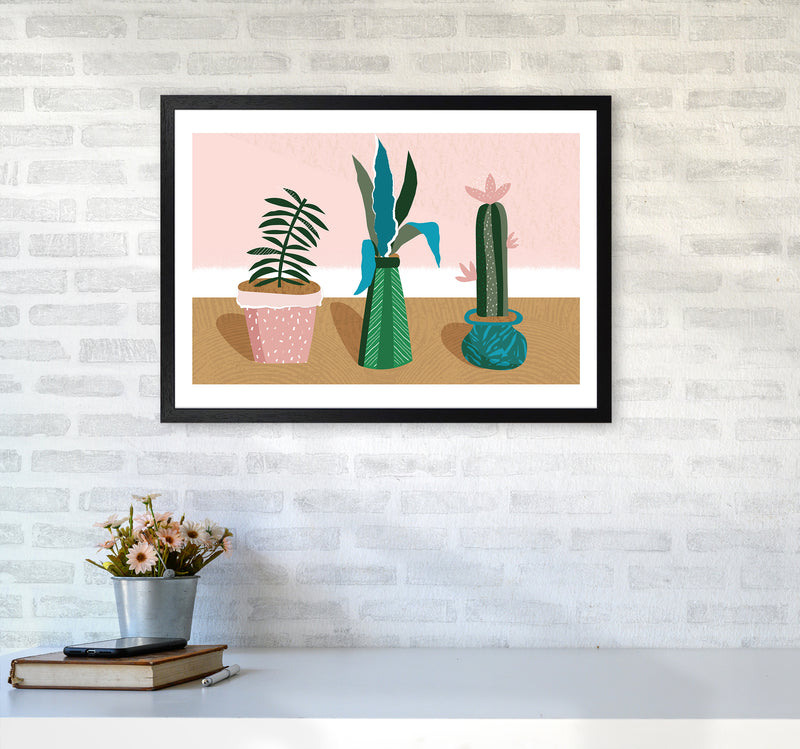 Plant Collection Jungle Abstract  Art Print by Pixy Paper A2 White Frame