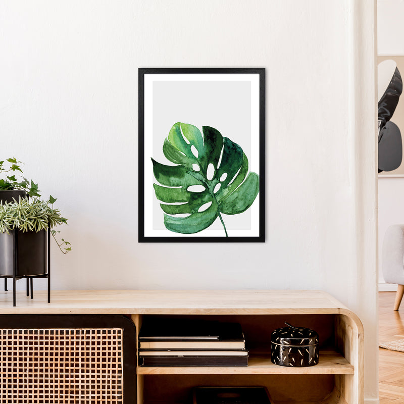 Leaf With Grey Back Exotic  Art Print by Pixy Paper A2 White Frame
