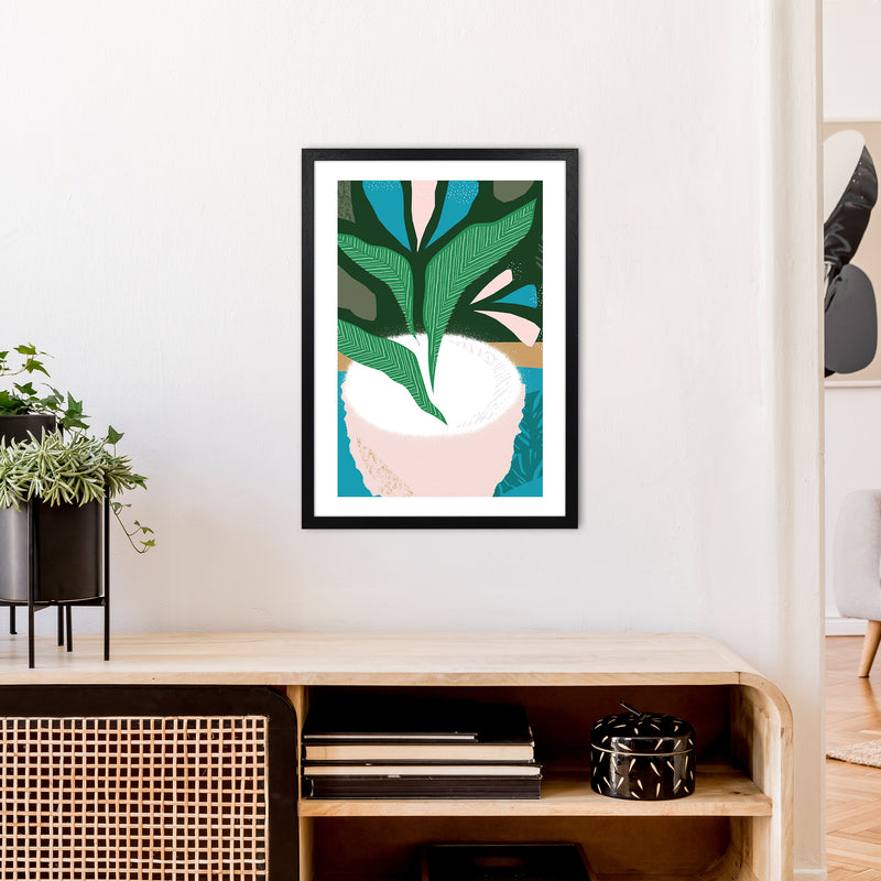 Plant Pot Jungle Abstract  Art Print by Pixy Paper A2 White Frame