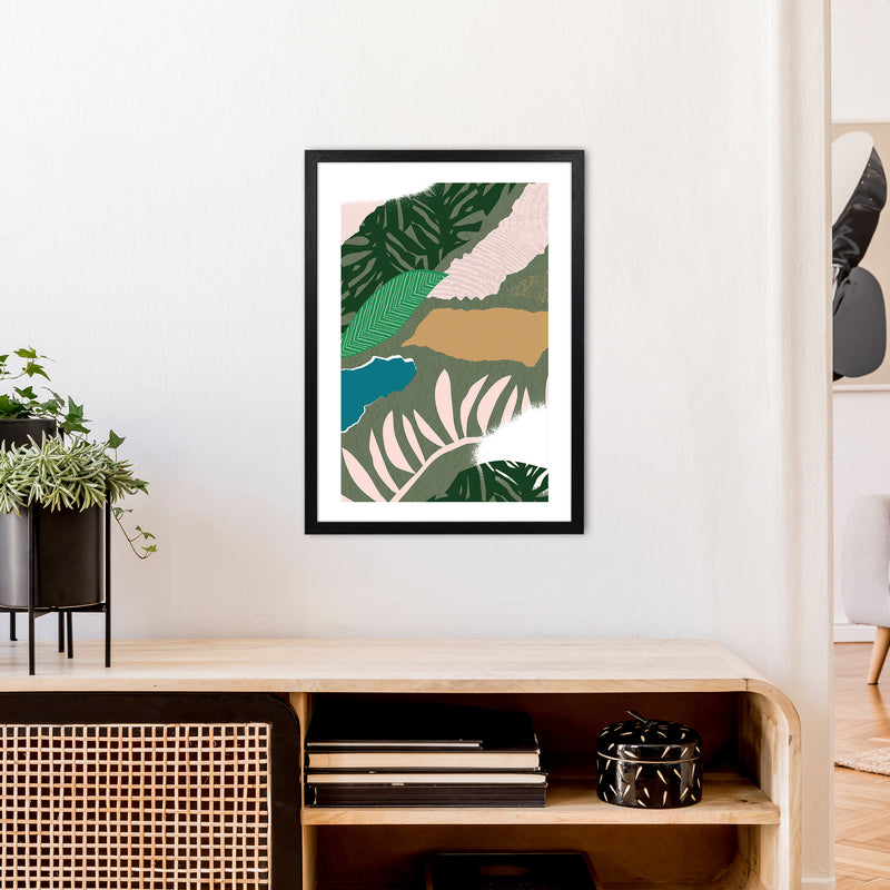 Mismatch Jungle Abstract  Art Print by Pixy Paper A2 White Frame