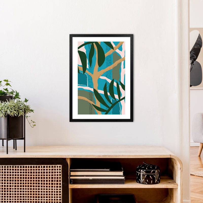 Jungle Tree Abstract  Art Print by Pixy Paper A2 White Frame