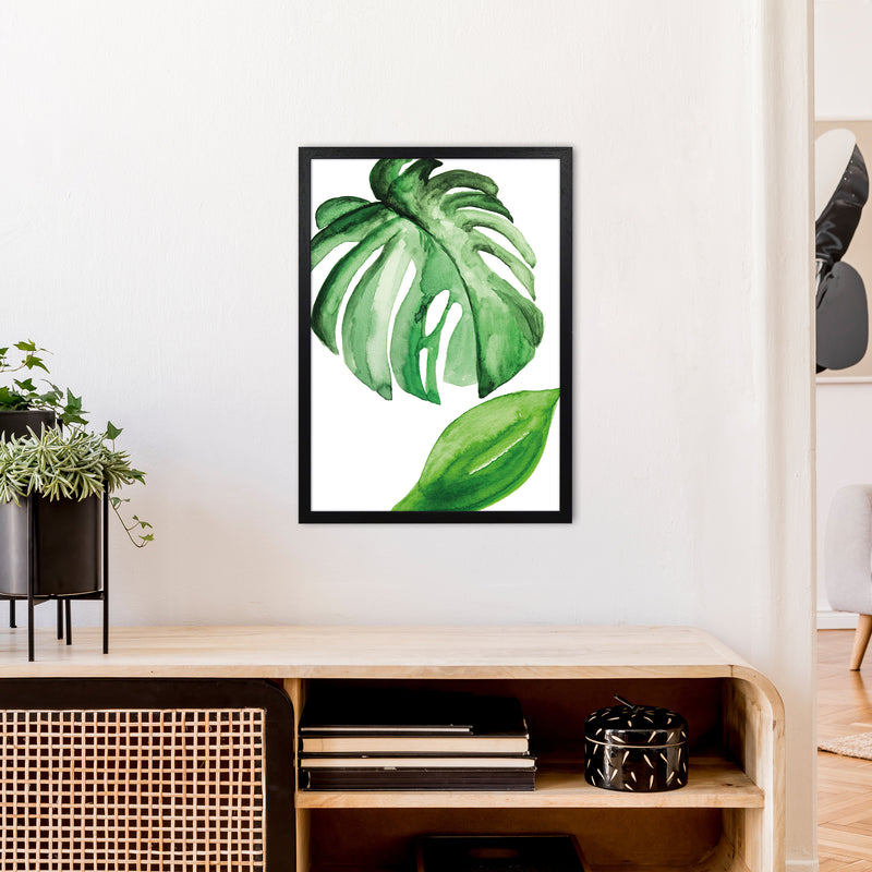 Large Leaf Exotic  Art Print by Pixy Paper A2 White Frame