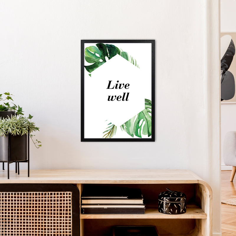 Live Well Exotic  Art Print by Pixy Paper A2 White Frame