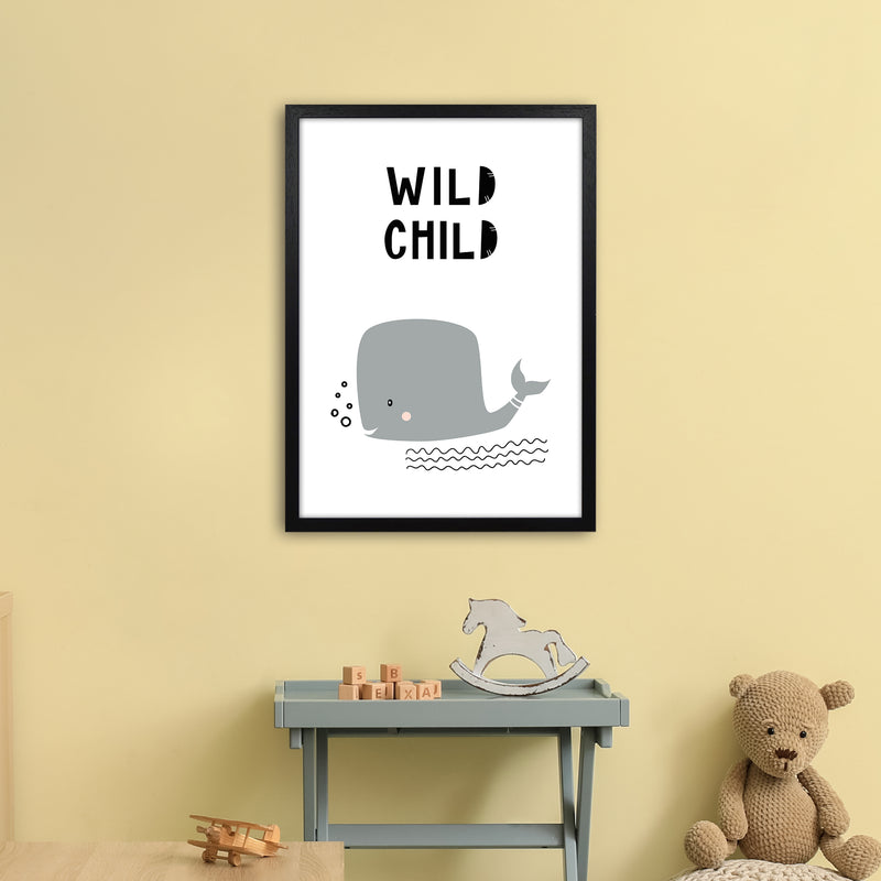 Wild Child Whale Animal  Art Print by Pixy Paper A2 White Frame