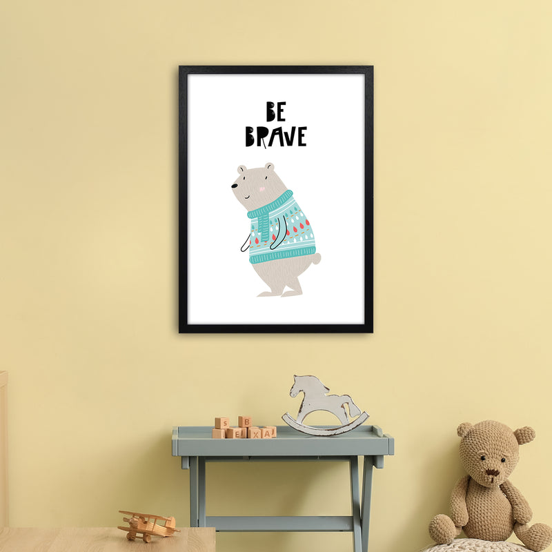 Be Brave Animal  Art Print by Pixy Paper A2 White Frame